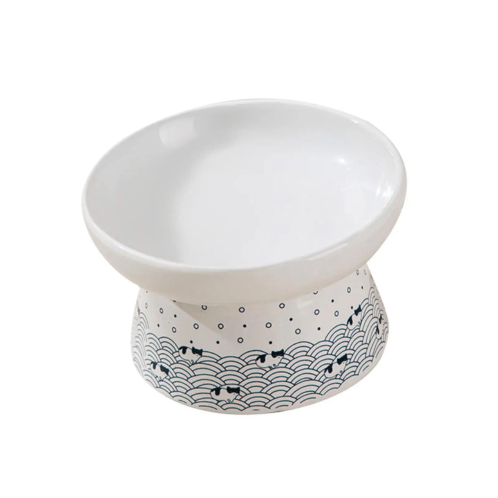 Tigela de comida de gato de cerâmica, padrão adorável, alimentação de gato, acessório de rega de comida úmida,